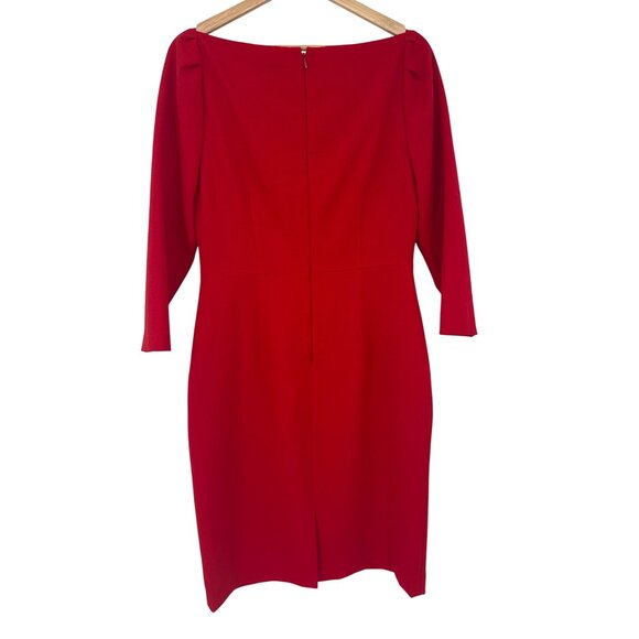 Alex Marie Red Sheath Dress Size 6 lined 3/4 Sleeves Boatneck new $129 - Picture 6 of 6